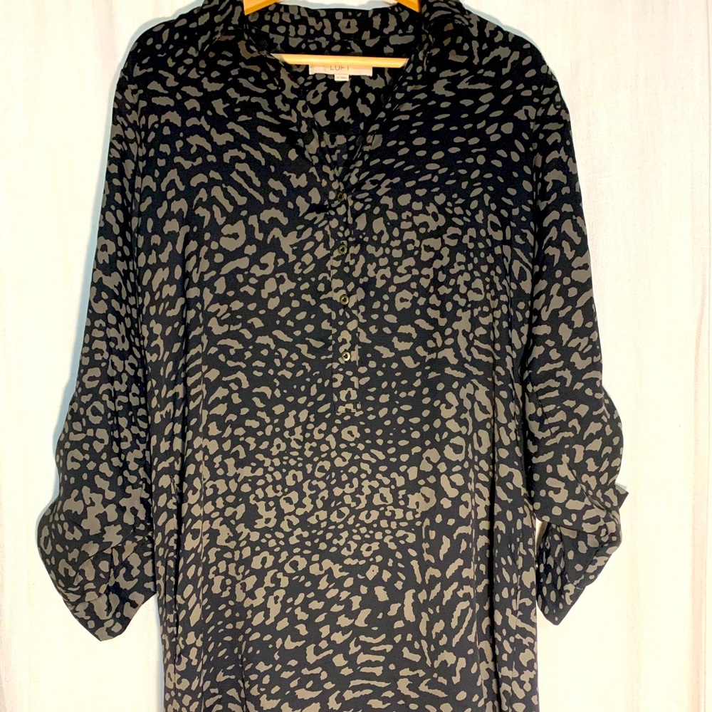 LOFT Leopard Shirt Dress (like new)